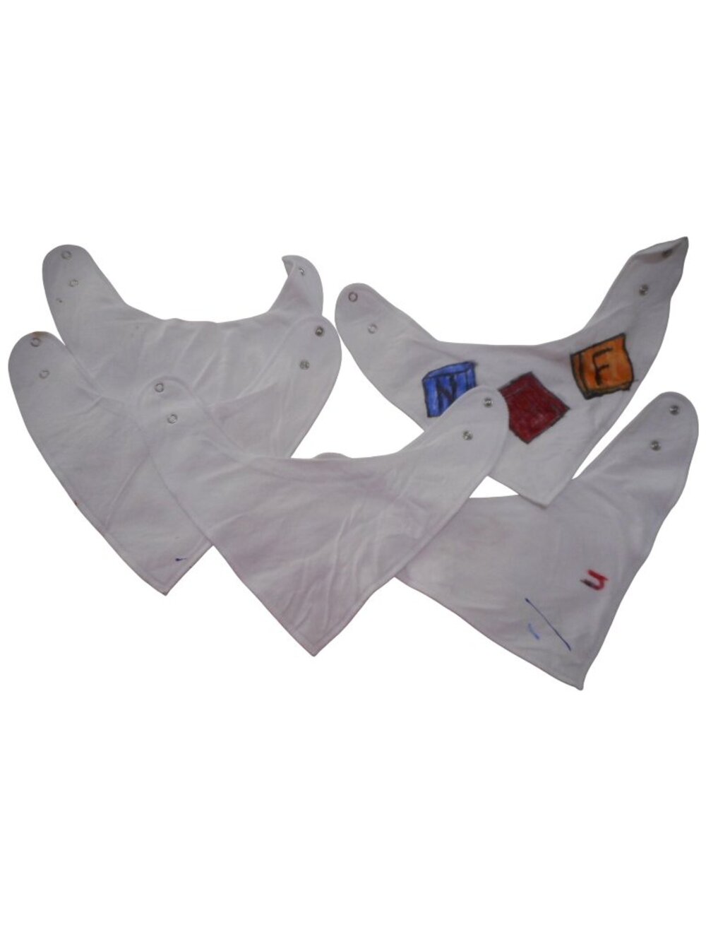 5 Maiwa Cotton Baby Bibs bandana Unisex Girls Boys Drooling Eating White cotton
